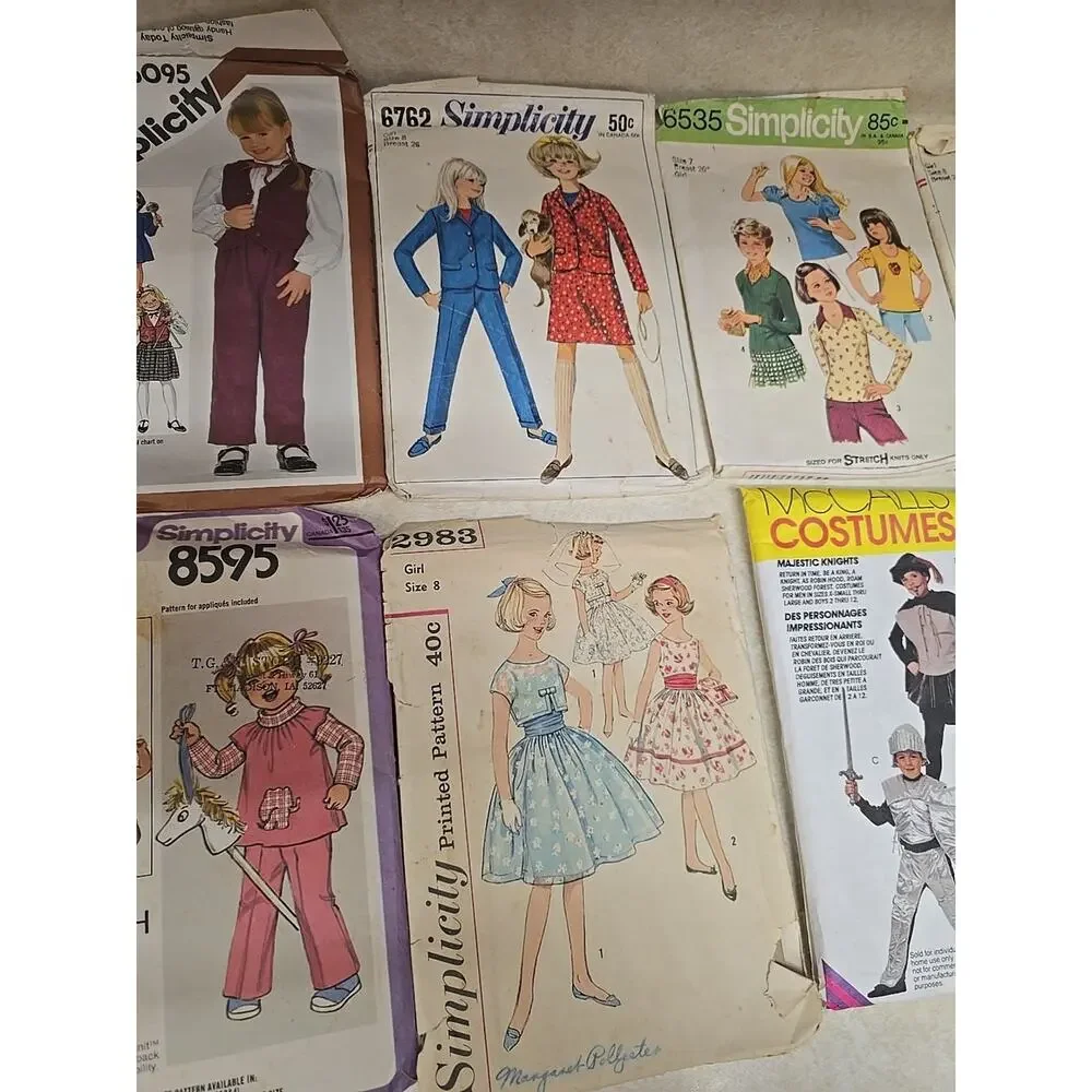 Lot Vtg Simplicity McCall's Butterick Dress Costume Girls Womans Sewing Patterns